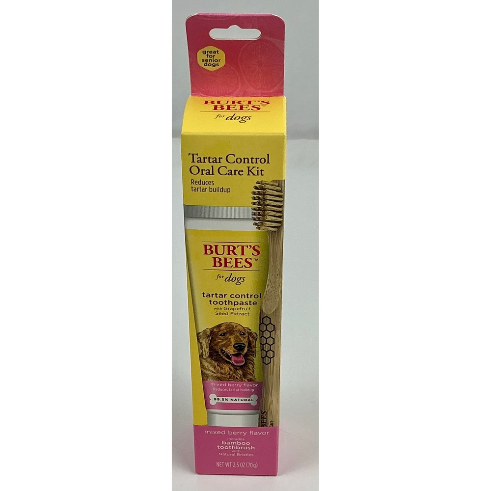 Burt's Bees for Dogs Tartar Control Toothpaste Kit w Bamboo Toothbrush 2.5 oz